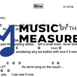 Lead Sheet for "Mine" by Taylor Swift