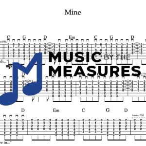 Strum Guitar Tablature for "Mine" by Taylor Swift