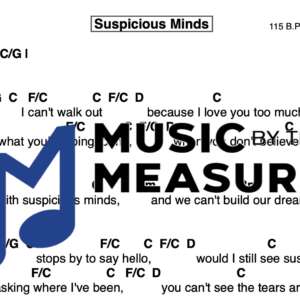 Lead Sheet for "Suspicious Minds" by Elvis Presley 