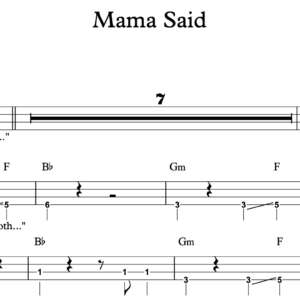 Bass Guitar Tablature for "Mama Said" by Lukas Graham 