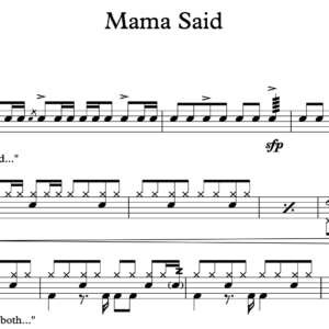 Drum Sheet Music for "Mama Said" by Lukas Graham