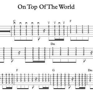 Strum Guitar Tablature for "On Top Of The World" by Imagine Dragons