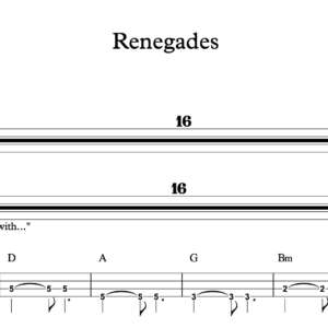 Bass Guitar Tablature for "Renegades" by X Ambassadors