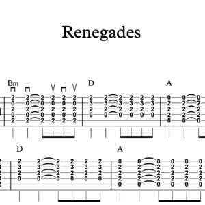 Strum Guitar Tablature for "Renegades" by X Ambassadors