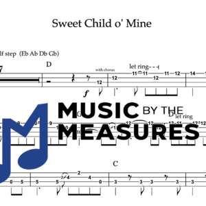 Bass Guitar Tablature for "Sweet Child o' Mine" by Guns N' Roses