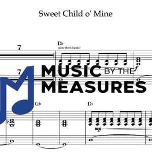 Keyboard Sheet Music for "Sweet Child o' Mine" by Guns N' Roses