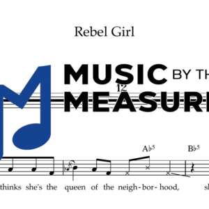 Rebel Girl by Bikini Kill accurate lead sheet transcription preview