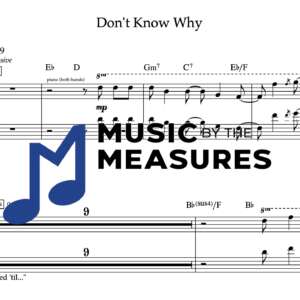 Keyboard Sheet Music for "Don't Know Why" by Norah Jones