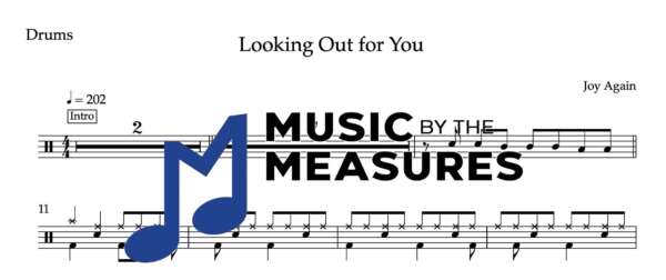Drum Sheet Music for "Looking Out for You" by Joy Again