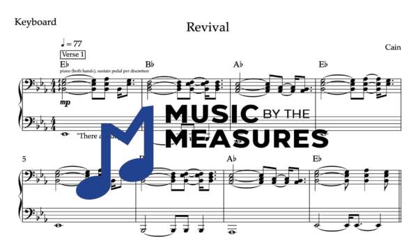 Keyboard Sheet Music for "Revival' by Cain