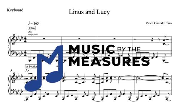 Keyboard Sheet Music for "Linus and Lucy" by Vince Guaraldi Trio