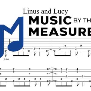 Linus and Lucy by Vince Guaraldi Trio accurate lead guitar sheet music transcription preview