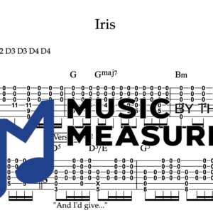 Rhythm Guitar Tablature for "Iris" by Goo Goo Dolls