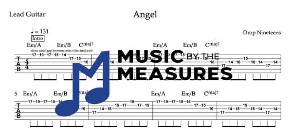 Lead Guitar Tablature for "Angel" by Drop Nineteens