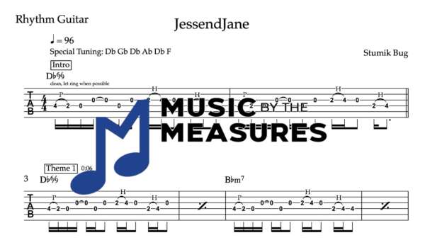 Rhythm Guitar Tablature for "JessendJane" by Stumik Bug