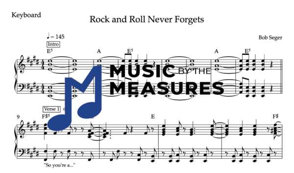 Keyboard Sheet Music for "Rock and Roll Never Forgets" by Bob Seger