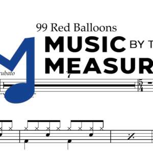 99 Red Balloons by Nena accurate drums sheet music transcription preview