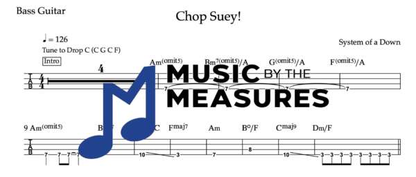 Bass Guitar Tablature for "Chop Suey!" by System of a Down