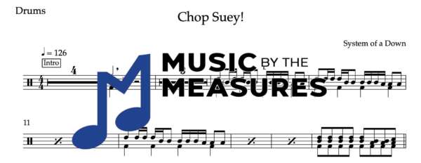 Drum Sheet Music for "Chop Suey!" by System of a Down