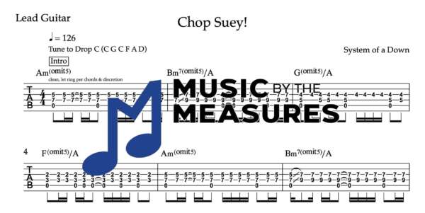 Lead Guitar Tablature for "Chop Suey!" by System of a Down