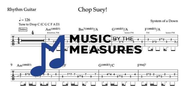 Rhythm Guitar Tablature for "Chop Suey!" by System of a Down