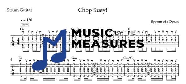 Strum Guitar Tablature for "Chop Suey!" by System of a Down