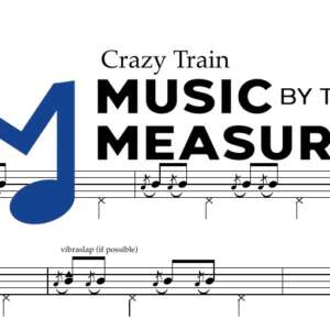 Crazy Train by Ozzy Osbourne accurate drums sheet music transcription preview