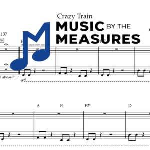 Crazy Train by Ozzy Osbourne accurate keyboard sheet music transcription preview