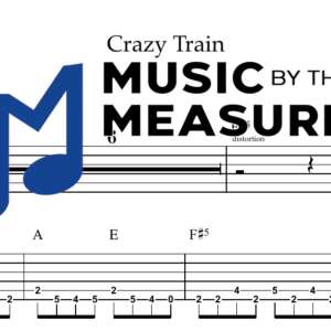 Crazy Train by Ozzy Osbourne accurate lead guitar sheet music transcription preview