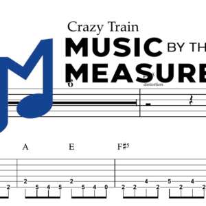 Crazy Train by Ozzy Osbourne accurate rhythm guitar sheet music transcription preview