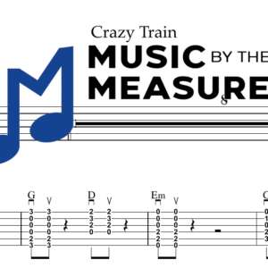 Crazy Train by Ozzy Osbourne accurate strum guitar sheet music arrangement preview