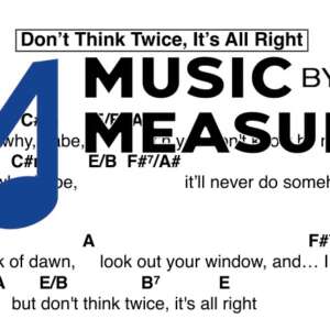 Don't Think Twice, It's All Right by Bob Dylan accurate lead sheet transcription preview