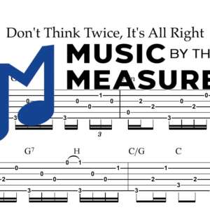 Don't Think Twice, It's All Right by Bob Dylan accurate rhythm guitar sheet music transcription preview