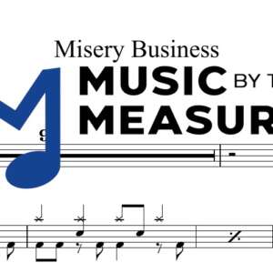 Misery Business by Paramore accurate drums sheet music transcription preview