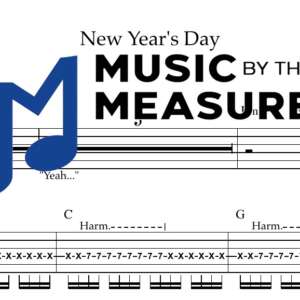New Year's Day by U2 accurate lead guitar sheet music transcription preview