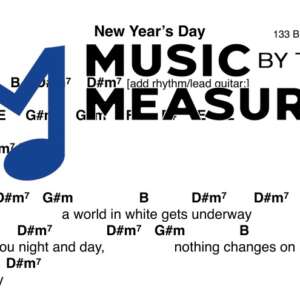 New Year's Day by U2 accurate lead sheet transcription preview