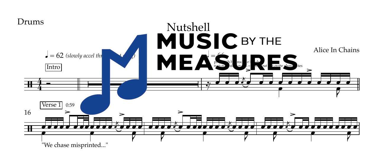 nutshell-alice-in-chains-drums-sheet-music-preview Nutshell by Alice in Chains accurate drums sheet music transcription preview