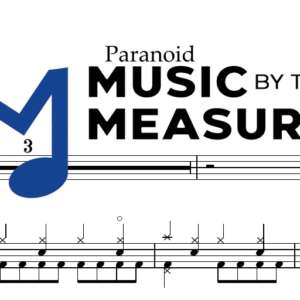 Paranoid by Black Sabbath accurate drums sheet music transcription preview