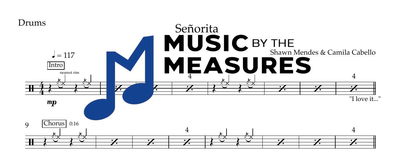 senorita-shawn-mendes-camila-cabello-drums-sheet-music-preview Señorita by Shawn Mendes & Camila Cabello accurate drums sheet music transcription preview