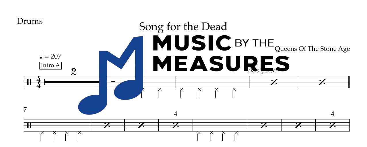 song-for-the-dead-queens-of-the-stone-age-drums-sheet-music-preview Song for the Dead by Queens of the Stone Age accurate drums sheet music transcription preview