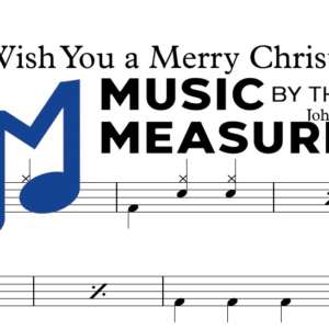 We Wish You a Merry Christmas by John Denver accurate drums sheet music transcription preview